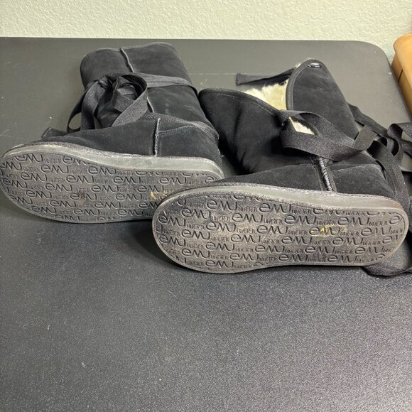 Black EMU Australia Merino Wool Lined Ribbon Boot sz 8 - Picture 9 of 9